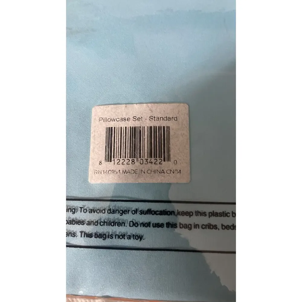 Bare Home Standard Pillowcase Set Aqua Blue Microfiber 2 Pack New